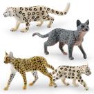 Conjunto de bonecos Wild Cat PVC Leopard Snow Serval Caracal Ocelot