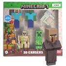 Conjunto de borracha P.M.I. Mine Craft 3D, série de colecionadores, pacote com 6 unidades