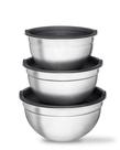 Conjunto de Bowls Bumper em Inox com Tampa Hermética Kit Tigelas Multiuso Cozinha
