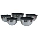 Conjunto De Bowls Tigelas De Inox 5 Peças Com Tampa Plástica Conjunto De Bowls Tigelas De Inox 5 Peças Com Tampa Plástica