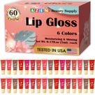 Conjunto de brilho labial AZEN, pacote 60, hidratante com vitamina E
