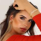 Conjunto de brinco argola e pulseira