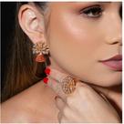 CONJUNTO DE BRINCO E ANEL Nº21 ZIRCÔNIA BANHADO OURO 18K