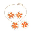 Conjunto De Brincos, Colar E Anel Florais Coloridos Bohemia Para Mulheres, Joias Da Moda Para O