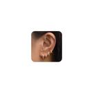 Conjunto de brincos de argola LEXODY Small Banhados a Ouro 14K para mulheres