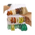 Conjunto De Brincos De Argola Retrô Feminino Com Estampa De Leopardo Multicolorida, Gota D'água E