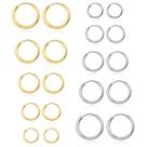 Conjunto de brincos de argola Senteria Silver Gold Surgical Steel 10 pares