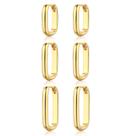 Conjunto de brincos de argola SJATMMA banhado a ouro 14K para mulheres, 3 pares