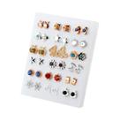Conjunto De Brincos De Coração Com Pérolas Douradas E Prateadas Para Mulheres, Joias De Plástico Com