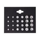 Conjunto De Brincos De Cristal Brilhante Branco Para Mulheres E Homens, Pacote Com 12 Pares,