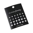 Conjunto De Brincos De Zircônia Brilhante Para Mulheres E Homens, 24 Pares, Joias De Cristal