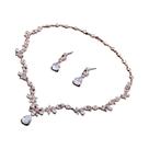 Conjunto De Brincos E Colar De Zircônia Luxuosos ZAKOL Joias De Cristal AAA Para Casamento E Festas