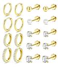 Conjunto de brincos Incaton banhado a ouro 14K, hipoalergênico