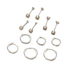 Conjunto De Brincos Minimalistas Femininos Em Aço Inoxidável Com Zircônia - 6 Pares De Joias Para