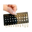Conjunto De Brincos Pequenos De Pérola E Cristal Dourado Para Mulheres E Meninas, 20 Pares, Joias