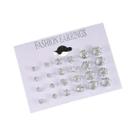 Conjunto De Brincos Unissex De Aço Inoxidável Com 12 Pares De Pedras Preciosas Redondas Joias Da Conjunto De Brincos Unissex De Aço Inoxidável Com 12 Pares De Pedras Preciosas Redondas Joias Da