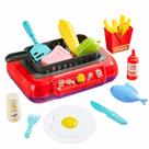 Conjunto de brinquedo de cozinha com churrasqueira BBQ para brincadeira de faz de conta, infantil, 20 peças, vermelho Conjunto de brinquedo de cozinha com churrasqueira BBQ para brincadeira de faz de conta, infantil, 20 peças, vermelho