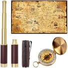 Conjunto de brinquedos Aubric Pirate Spyglass Telescope com mapa do tesouro e bússola