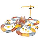 Conjunto de brinquedos Construction Race Tracks 273 unidades com carro elétrico