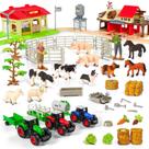 Conjunto de Brinquedos de Animais da Fazenda QUANSHIN com 60+ Peças com Celeiro e Conjunto de Brinquedos de Animais da Fazenda QUANSHIN com 60+ Peças com Celeiro e