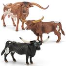 Conjunto de Brinquedos de Animais da Fazenda THINKBAY Touro Texas Longhorn de 6" Conjunto de Brinquedos de Animais da Fazenda THINKBAY Touro Texas Longhorn de 6"