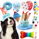 Conjunto de brinquedos de aniversário para cães lilfrd, 9 peças de pelúcia para cães pequenos