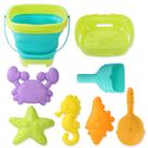 Conjunto de Brinquedos de Areia Dobráveis para Crianças Egashow, 8 Peças, Kit de Praia