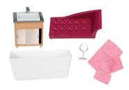 Conjunto de brinquedos de banheiro Lori Dolls Luxury para minibonecas de 6 polegadas Conjunto de brinquedos de banheiro Lori Dolls Luxury para minibonecas de 6 polegadas