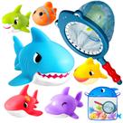 Conjunto de brinquedos de banho Hely Candy Shark com rede de banho e armazenamento para crianças