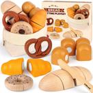 Conjunto de Brinquedos de Comida de Madeira Airlab Bakery - Para Crianças de 4 a 8 Anos