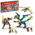 Conjunto de brinquedos de construção LEGO NINJAGO Elemental Dragon vs. The Empress Mech 71796 com 6 minifiguras Conjunto de brinquedos de construção LEGO NINJAGO Elemental Dragon vs. The Empress Mech 71796 com 6 minifiguras