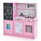 Conjunto de brinquedos de cozinha HONEY JOY Pink Kids de madeira com acessórios