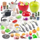 Conjunto de brinquedos de cozinha infantil Funpynani de 100 unidades com armazenamento Apple