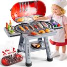 Conjunto de brinquedos de cozinha NIPLOOOW Kids BBQ Grill com fumaça e luz de 3 a 8 anos