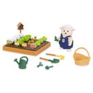 Conjunto de brinquedos de jardim Li'l Woodzeez com 13 peças e boneco de ovelha de 3 anos