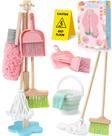 Conjunto de brinquedos de limpeza Lonico Wooden Kids Mop Broom Dustpan 12 unidades