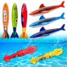 Conjunto de brinquedos de mergulho em piscina Haktoys com torpedos de tubarão para crianças Conjunto de brinquedos de mergulho em piscina Haktoys com torpedos de tubarão para crianças