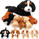 Conjunto de brinquedos de pelúcia Hydren Nurturing Bernese Mountain Dog 38 cm com 4 filhotes