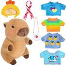 Conjunto de brinquedos de pelúcia Kireidane Capybara com 7 roupas e acessórios