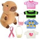 Conjunto de brinquedos de pelúcia Kireidane Capybara com 7 roupas e acessórios