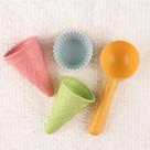 Conjunto De Brinquedos De Praia Azul Com 4 Peças: Sorvete E Bolo, Para Crianças, Com Colher E Copo