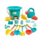 Conjunto De Brinquedos De Praia De Verão Para Crianças Com 18 Peças, Balde De Areia De Silicone, Pá,