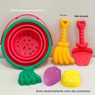 Conjunto De Brinquedos De Praia Dobrável, Ferramentas Criativas Para Areia E Moldes De Frutas Para