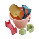 Conjunto De Brinquedos De Praia Para Crianças Com 6 Peças: Balde, Pá, Rastelo E Moldes Para Castelo
