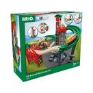 Conjunto de brinquedos de trem BRIO World Lift & Load Warehouse 32 peças