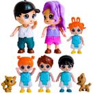 Conjunto de brinquedos Dollhouse People FUNERICA com 8 figuras de família e animais de estimação Conjunto de brinquedos Dollhouse People FUNERICA com 8 figuras de família e animais de estimação