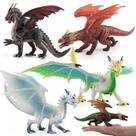 Conjunto de brinquedos Dragon Figures, 5 peças realistas com mandíbulas móveis para crianças