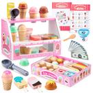 Conjunto de brinquedos Ice Cream Counter WHOHOLL de madeira para menina Conjunto de brinquedos Ice Cream Counter WHOHOLL de madeira para menina