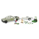 Conjunto de brinquedos John Deere Lawn Care, escala 1:32 com caminhão, 15 unidades