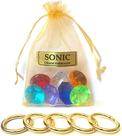 Conjunto de brinquedos Mais brinquedos SONIC com 7 esmeraldas do caos e 5 anéis de poder